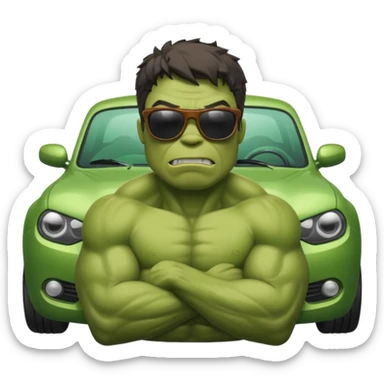 hulk lavando carro sticker