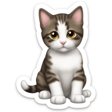 chaton sur chiot sticker
