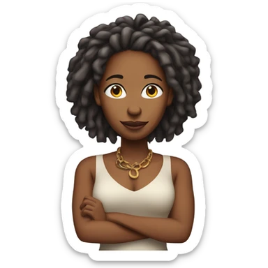 African American middle age black woman with red locs sticker