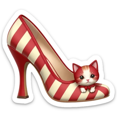 Cottagecore deep red and cream Gingham plaid,  kitten high heel meels, 3D rendering, isolated, side view. Not emoji icons, no emoji faces, no human figures, 300 dpi, professional 4k hd quailty  sticker