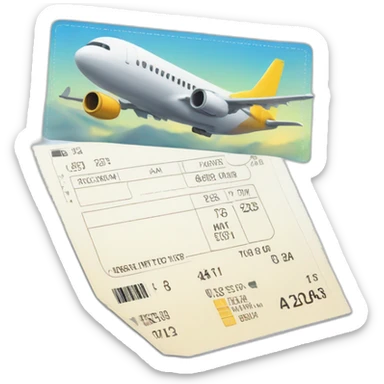 airline ticket sticker