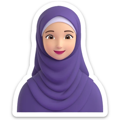 happy young girl in a purple hijab, warm and welcoming sticker