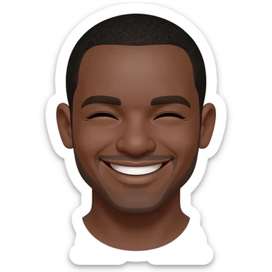 generate a smiley face of a laughing black sticker