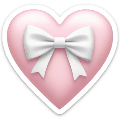 Pastel pink heart with white bow sticker