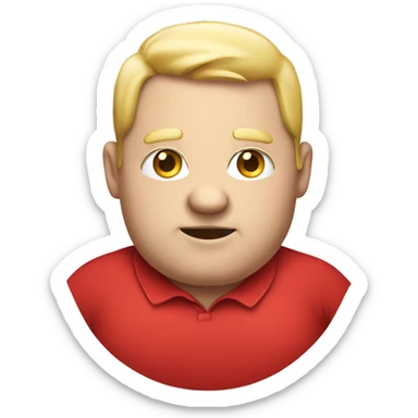 huge fat white person in red shirt sticker