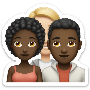 Black girl with white boy couple sticker