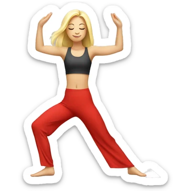  yoga blonde light girl in red yoga sticker