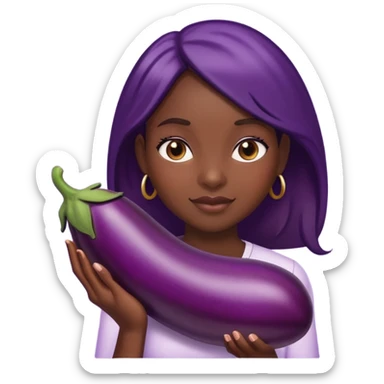 Black girl with eggplant sticker