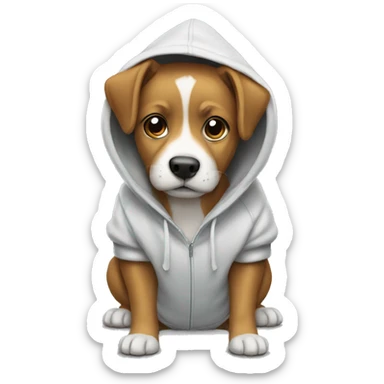 Dog wearing the hoodie  sticker