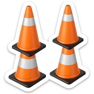 Warning Cone black sticker