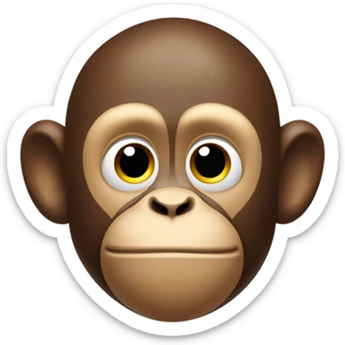 a monkey daydreaming sticker