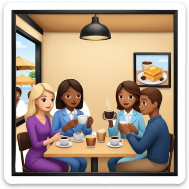 brunch coffee shop sticker