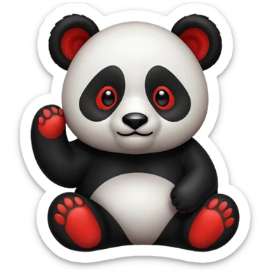 panda rojo y negro sticker
