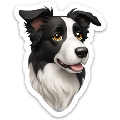Dog, border collie, short hair, back and White sticker