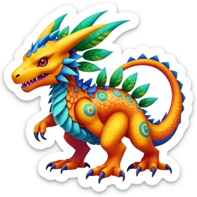 Colorful Exotic Pokémon-Digimon-Monster-Beast-Fakémon-hybrid-creature (full body) sticker