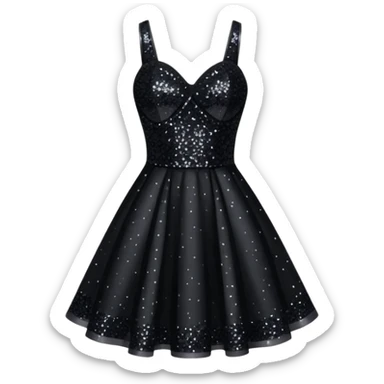 black glittery prom club dress short sticker