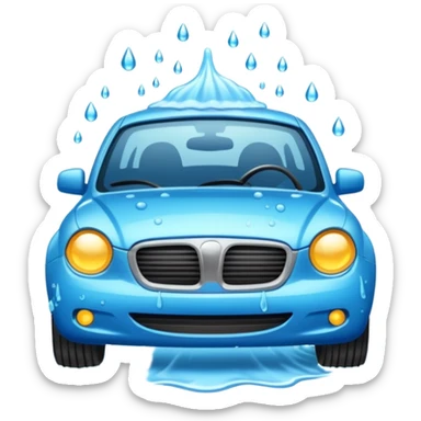 car wash with sparkling clean car sticker