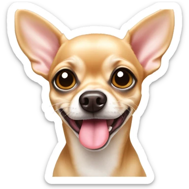 Cross eyed tan chihuahua with tongue out  sticker
