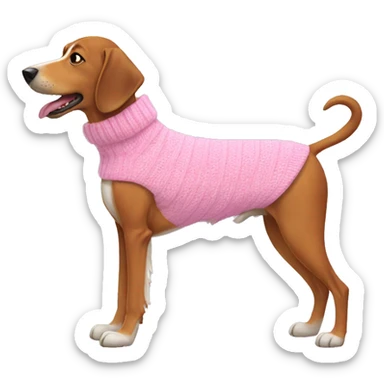 Dash hound wearing a pink sweater  sticker