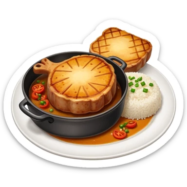 spanish pork chops with white rice sticker