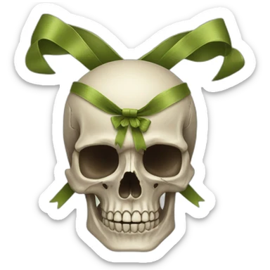 Bow on a skull sticker
