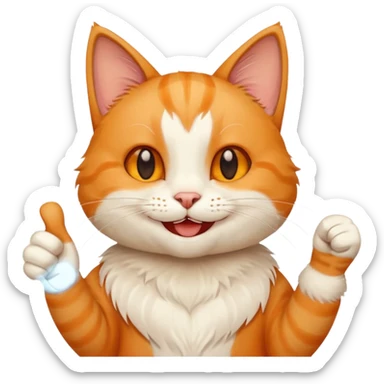 Cat smiling and giving thumbs up sticker