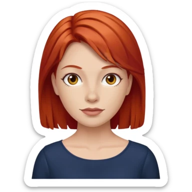 LaVerne Andrews with red hair sticker