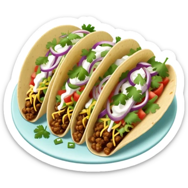 street tacos with onions and cilantro  sticker
