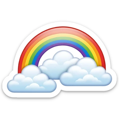 A bright rainbow arching over drifting clouds.






















































 sticker