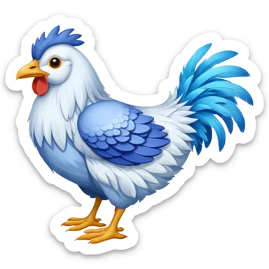 Tiburon con patas de gallina con zapatillas sticker