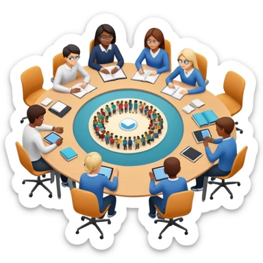 Birdseye view of large study space with students working separately add students wearing Vision Pros sticker