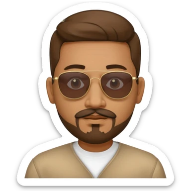 Indian man with Goatee and sunglasses sticker