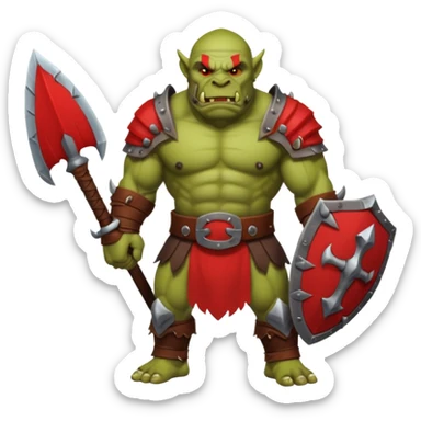 Orc guerrier rouge sticker
