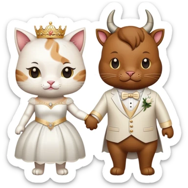 Кошка и бык женятся sticker