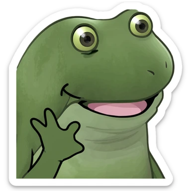 Tongue out with hands to the side  sticker