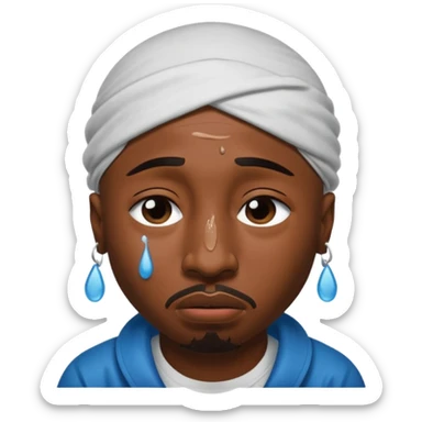 tupac, crying, fat sticker