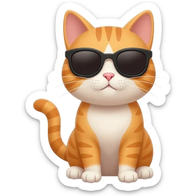 Cat wearing sunglasses sticker