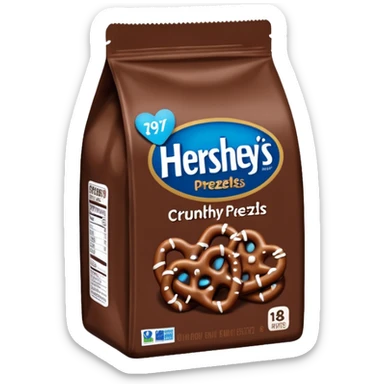 Bag of Hersheys chocolate dipped pretzels  sticker