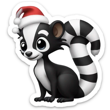 Christmas skunk sticker