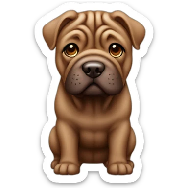 Dog chocolate shar-pei full-height sticker