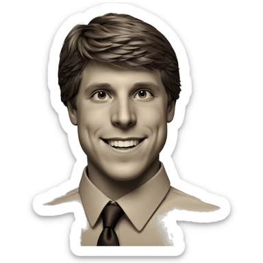 smiling boy in monochrome sticker