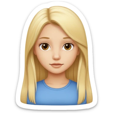 blonde pretty straight long hair girl sticker