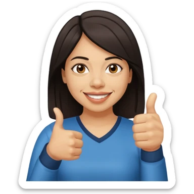 april ludgate trans femme indian slightly darker skin thumbs up sticker