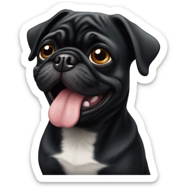 Black pug sticker