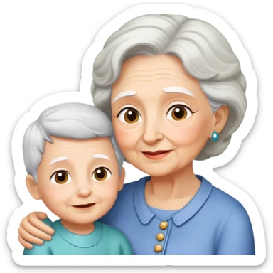 Grandma meeting grandson sticker