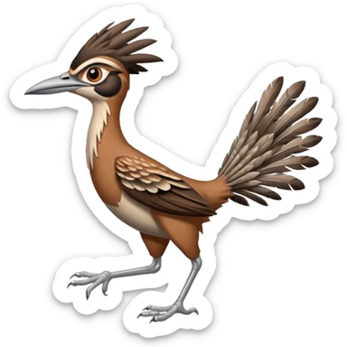 realistic roadrunner bird emoji, running sticker