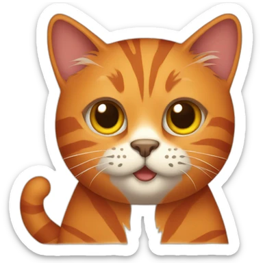 dark orange cat with stripes sticker
