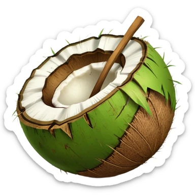 Green Coconut shell sticker