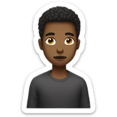 A black boy with a fade who has short hair who is angry sticker