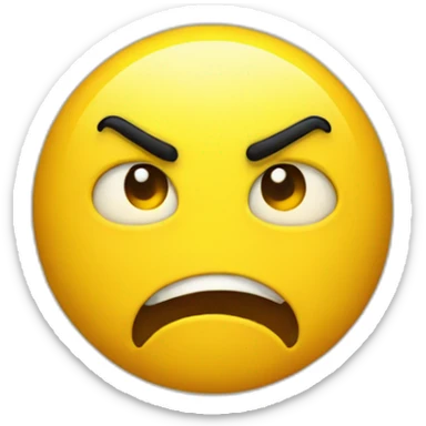 One big hear on angry face yellow emoji sticker
